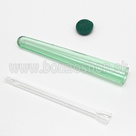 Plastov vodotesn puzdro so sklenkou. Typ obal Joint Tubes zelen + Sklenka 10 cm.