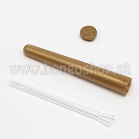 Vodotesn plastov box so sklenkou. Typ obal Joint Tubes zlat + Sklenka 10 cm.