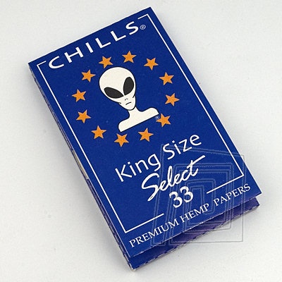 Konopn cigaretov papieriky Chills Select. King size. etrn k ivotnmu prostrediu. 33 papierikov.
