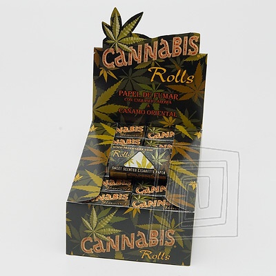 Rolovacie ochuten konopn cigaretov papieriky Cannabis Flavoured Rolls BOX 24 kusov.