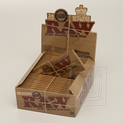 pecilne cigaretov papieriky RAW Supreme. King size. nebielen. 32 papierikov. Box 24 ks.