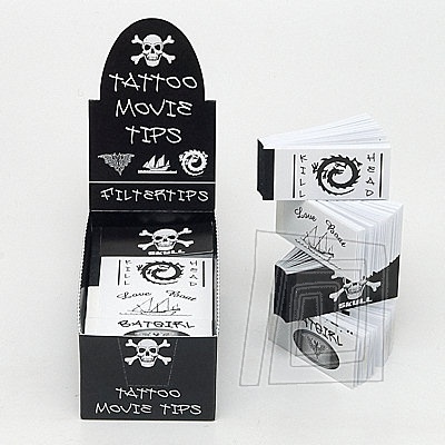 Skvel pohybliv motvy na cigaretov filtre Tattoo Movie Box 4 x 5 ks. Vhodn balenie.