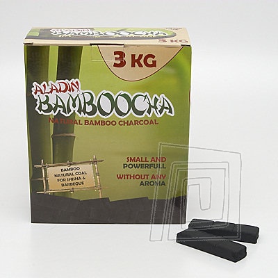 Vek balenie kvalitnch bambusovch uhlkov do vodnej fajky BamBoocha 3 kg.
