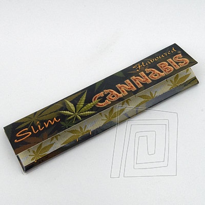 Ochuten cigaretov papieriky Cannabis Flavoured Slim s potlaou. King size. 33 papierikov.