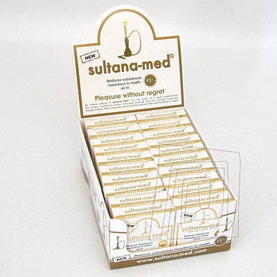 Filtran rozrok Sultana Med pre vodn fajky. inn absorbent kodlivn z tabakovho dymu. Balenie Box - 20 ks krabiiek po 4 ampulkch.