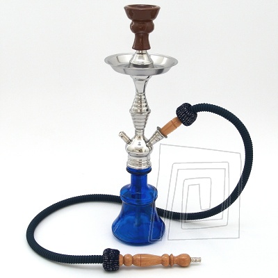 Vodn fajka Aladin Low Badget - Bell. Celkov vka 47 cm. Modr farba. Jednohadicov.