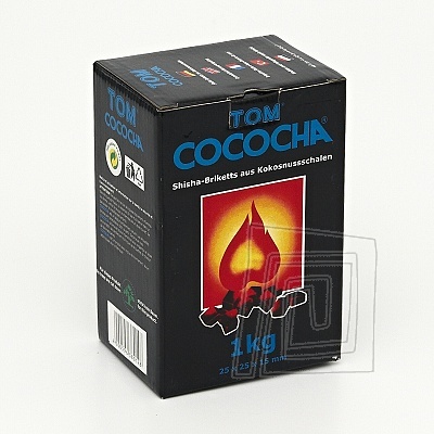 100% prrodn kokosov uhlie do vodnej fajky Tom Cococha 1 kg Blue Flat.