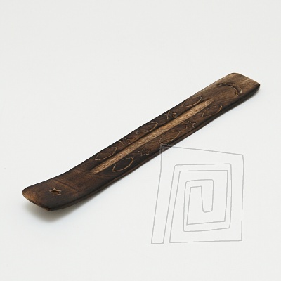 Klasick dreven stojan v tvare lye na vonn tyinky, lya antique zdobena rezbou, dka 26 cm.