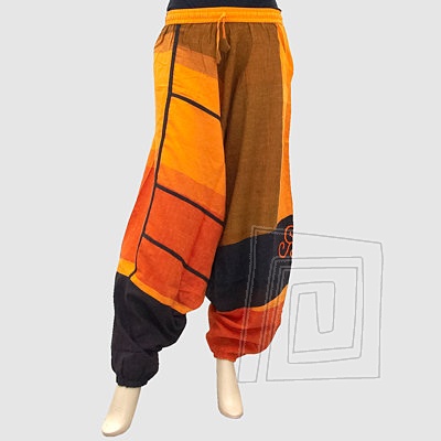 Jednoducho asn a originlne farebn tureck nohavice unisex vekosti S/M, oranov farba.
