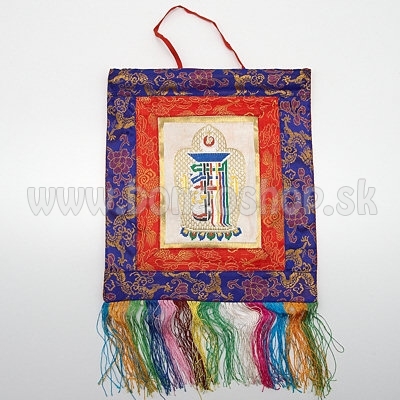 Rune vyvan tibetsk dekorcia pre zavesenie na stenu. Kalachakra mantra.