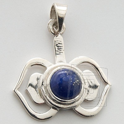 Strieborn prvesok akra Ajna s polodrahokamom - Lapis Lazuli. akra tretieho oka, sdlo vnmanie a intucie.