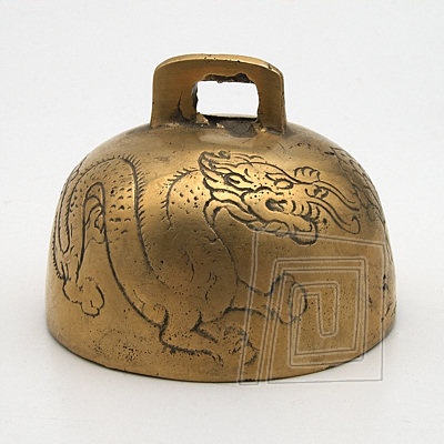 Ndhern tibetsk zvonek Dragon s motvom dvoch drakov.