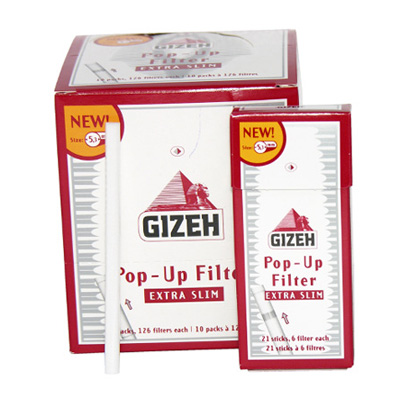 Cigaretov filtre Gizeh ExtraSlim Pop-Up 126ks