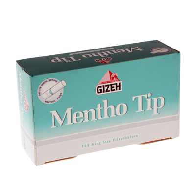 Cigaretov dutinky Gizeh Silver Tip Mentol, 100 kusov dutiniek s mentolovm filtrom.