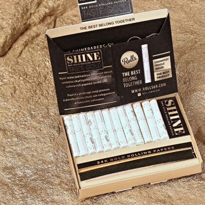 Cigaretov papieriky Shine 24K 12 - Sheet Premium
