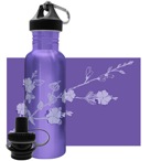 Green Bottle 750ml Purple Blossoms